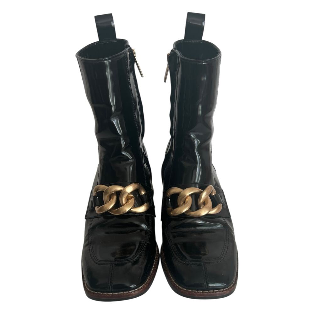 Steve Madden Loreen Patent Leather Black Boots Size 7 - Picture 4 of 12